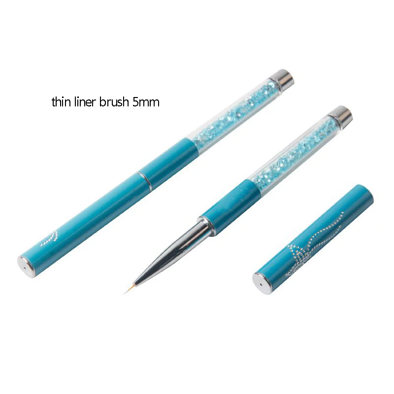 thin liner brush 5mm Angnya 1 шт. 5/7 мм страз акриловая кисть для дизайна ногтей французские линии Цветочная живопись рисунок УФ гелевая ручка DIY Инструменты для маникюра - Цвет: thin liner brush 5mm