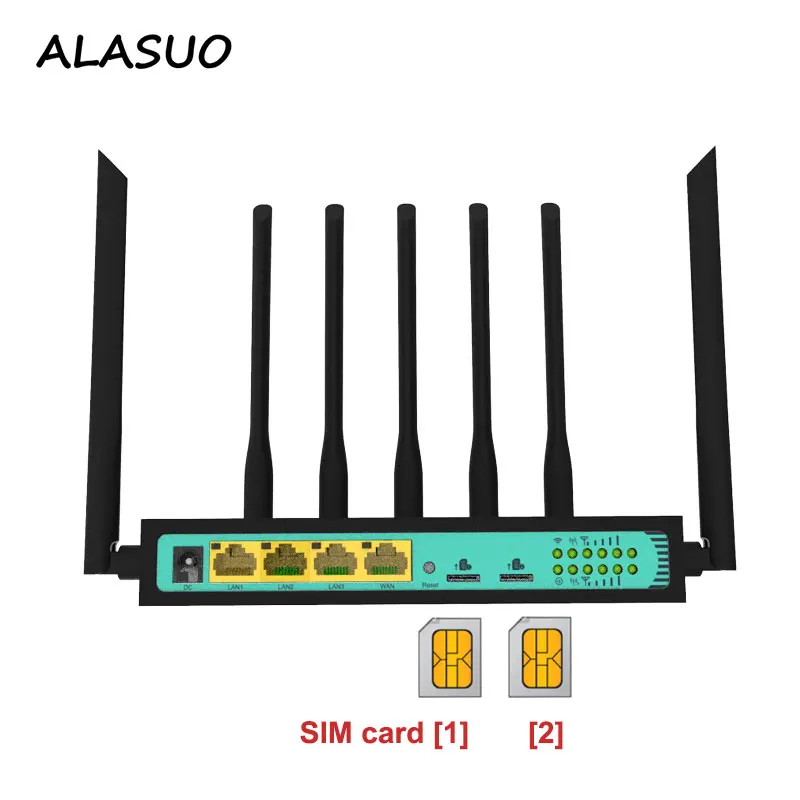ALASUO 3g 4g lte Wifi Router Wireless Modem Wi-fi 300Mbps Access Point Cpe With Dual Sim Card Slot for Home Office Outdoor