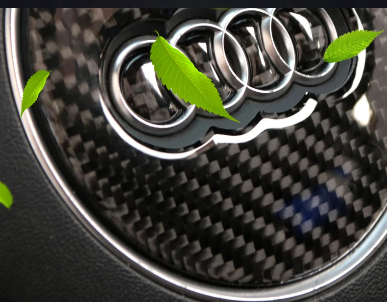 Для Audi A1 A3 A5 A4 A6 A7 A8 S3 S4 S5 S6 S7 Q3 Q5 Q7 TT углеродное волокно руль эмблема 3D автомобиля наклейки Средства для укладки волос