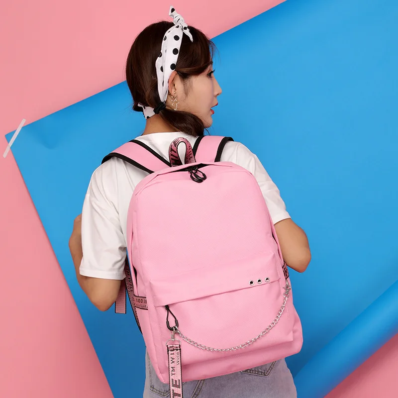 

Bangtan Boys Chain Backpack Cute USB Charging Peripheral School Bag Mochilas Para Mujer Backpack Men Laptop Backpack