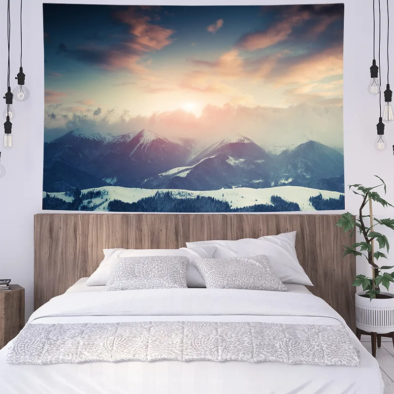 Небольшой свежий гобелен с пейзажем гобелены спальня украшения ткань номер