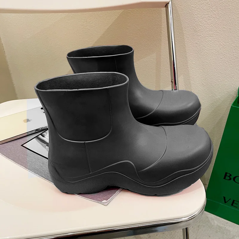 

Женские резиновые сапоги 2021 новые модные короткие резиновые сапоги Eva Нескользящие износостойкие цветные водонепроницаемые модные галоши