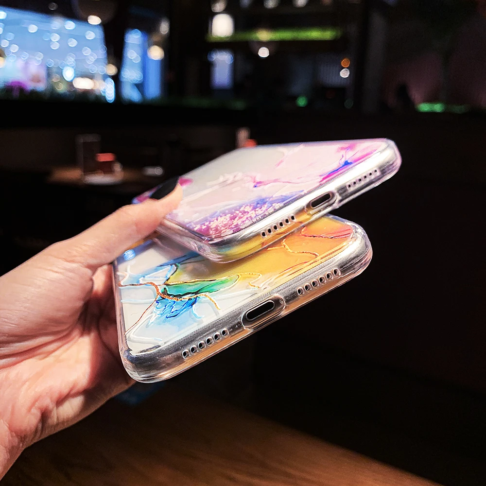 moskado Watercolor Painting Shockproof Phone Cover For iPhone 12 13 Mini 11 Pro Max X XR XS Max 7 8 Plus Soft Silicone TPU Cases