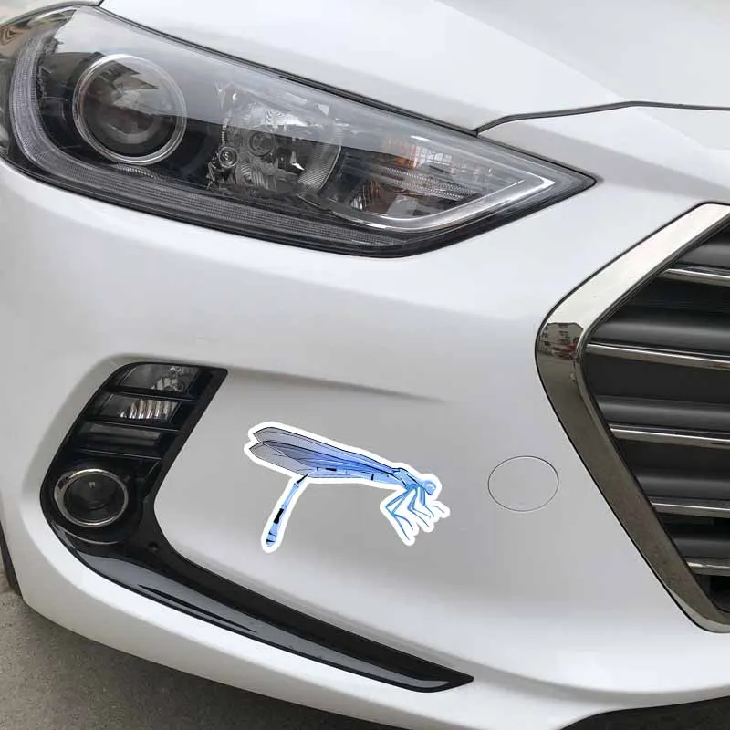 YJZT 18 см * 11 наклейка в виде синей стрекозы животного автомобильная из ПВХ