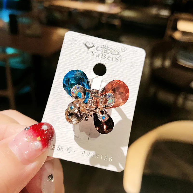 Заколка для волос с цветами и бабочками Винтажный зажим разноцветными