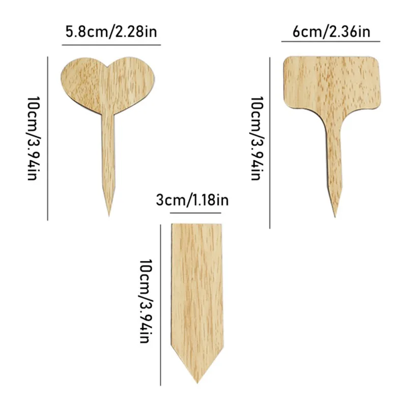 

60pcs Wooden Plant Markers Signs Garden Flowers and Plants Tags Garden Decoration Tools