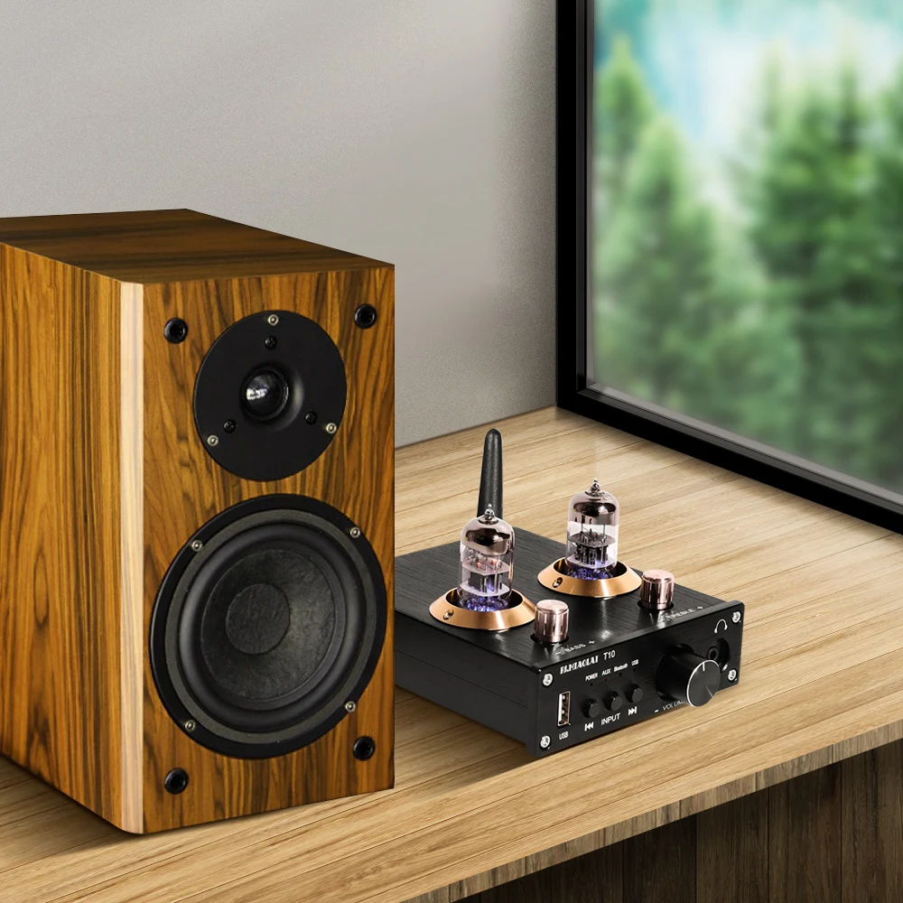 PJ.MIAOLAI TPA3116 Bluetooth 5.0 HiFi 6N3 Vacuum Tube RCA Audio U Disk Headphone Amplifier For Home Theater DIY | Электроника