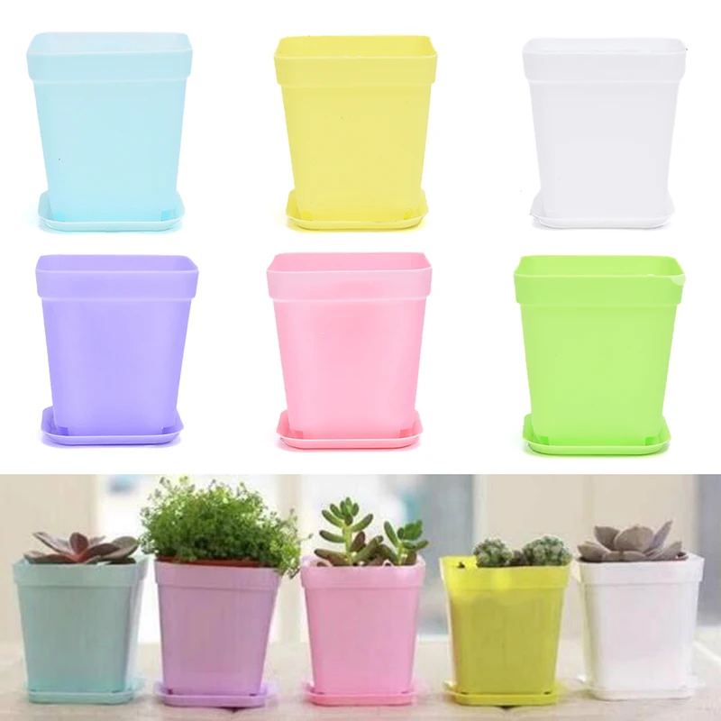 

Доступные утолщенные цветочные горшки, кастрюли, пластиковые горшки, креативные маленькие квадратные горшки для суккулентных растений