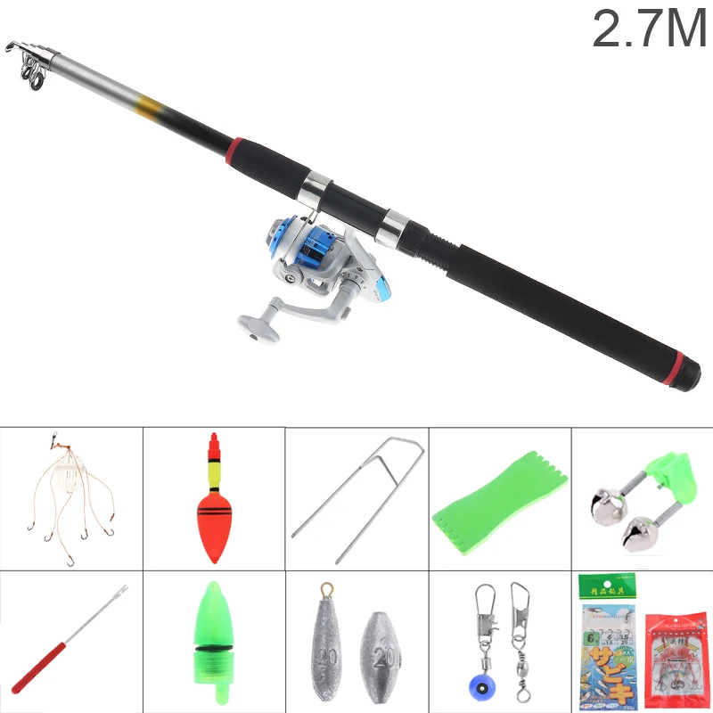2 7 м рыболовная удочка Fly Line комбо полная Наборы 3000 СЕРИИ Катушка для спиннинга