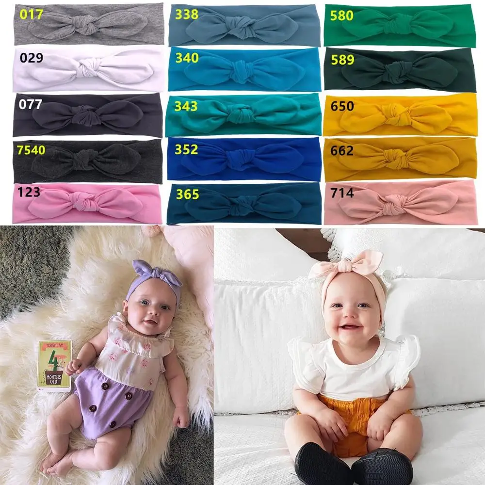 32 шт./лот топ с узлом для девочек детская повязка бантом одежда волос аксессуары 2