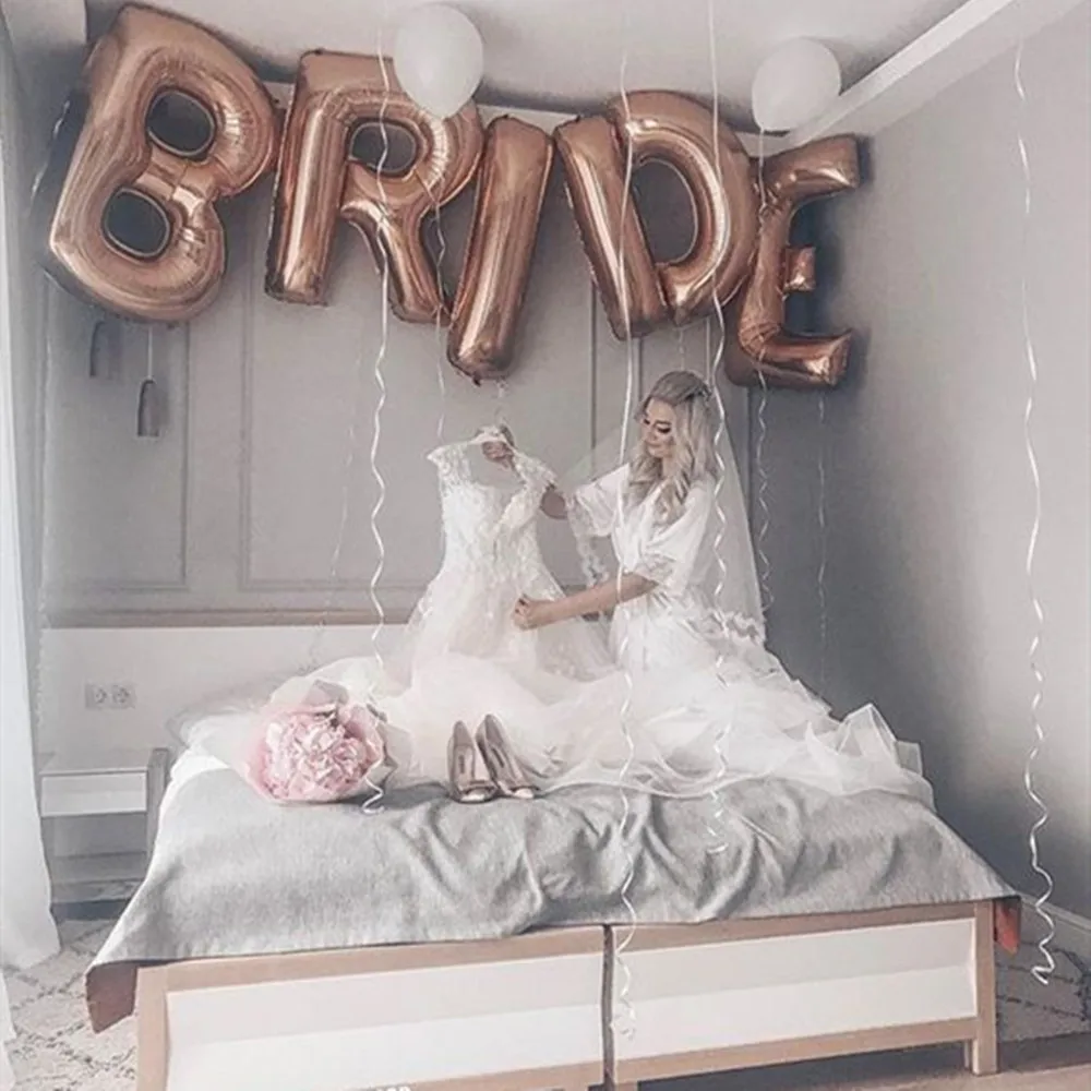 16inch Rose Gold Bride Ballons To Be Foil Letter Balloons Wedding Bachelorette Party Decorations Hen Accessories Supplies | Дом и сад