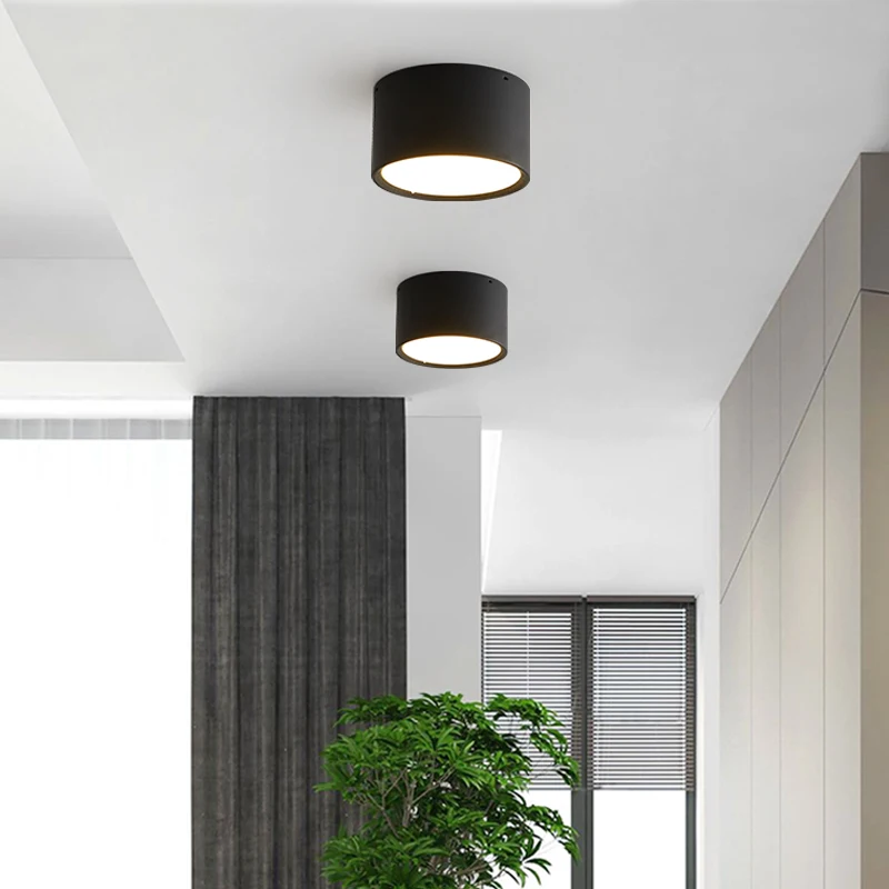 Lámpara LED empotrada de techo, lámpara de salón, iluminación nórdica para cocina, pasillo, punto de luz, superficie montada AC90-260v