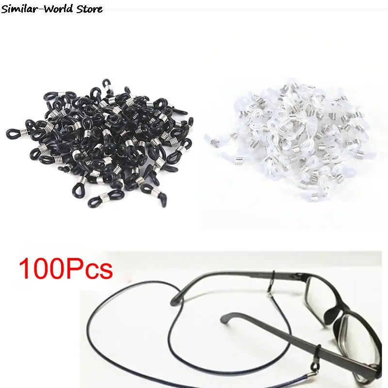 100Pcs Ear Hook Eyeglasses Spectacle Chain Glasses Retainer Ends Rope Sunglasses Cord Holder Loop Connector Antiskid Rubber Ring - купить по