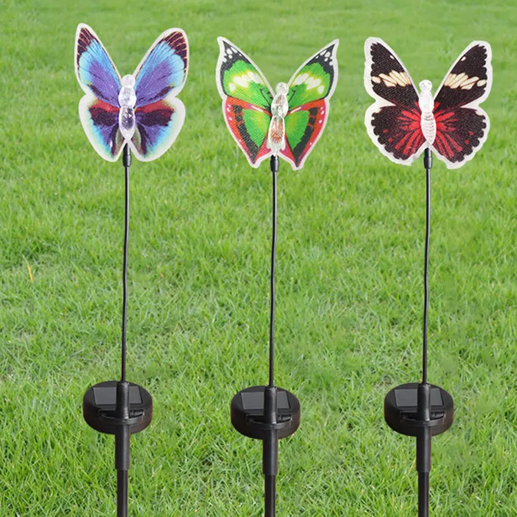 

Красивая лампа-бабочка для газона, уличное украшение, красочная RGB лампа для двора, сада, ландшафта, лампа для газона, украшение высшего каче...