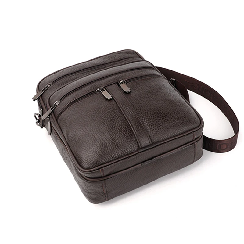 

FACTOO Men's Leather Multifunctional Messenger Bag Business Shoulder Bag Large- Capacity High-End Laptop Handbag Briefcase