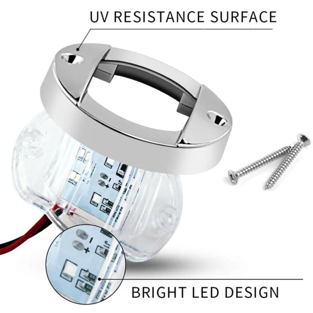 

White LED Stern Lights 3 inch Wide luminous angle 12V-24V DC 6 LED Boat Bright