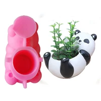 minsunbak 3d cute cartoon panda flower pot succulents concrete silicone mold home decor tool