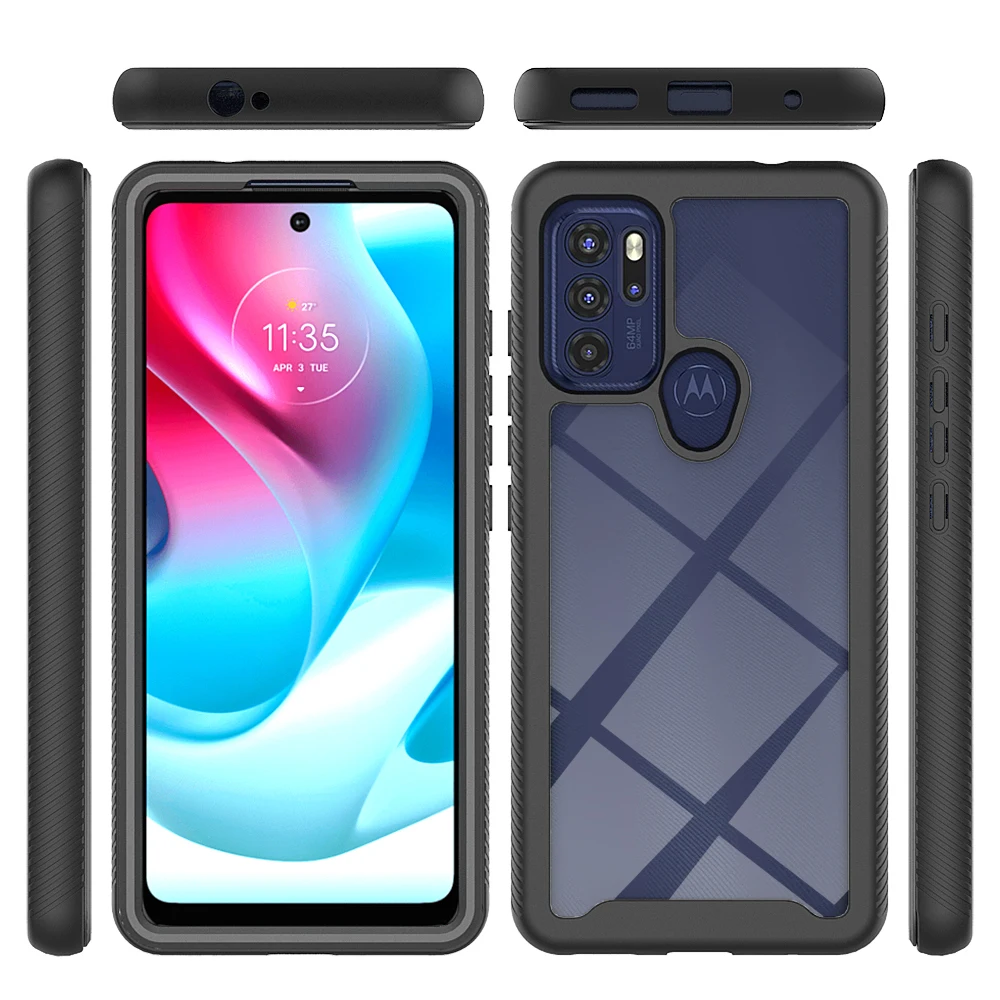 Гибридный полноразмерный армированный чехол для Motorola G60S G71 5G противоударный