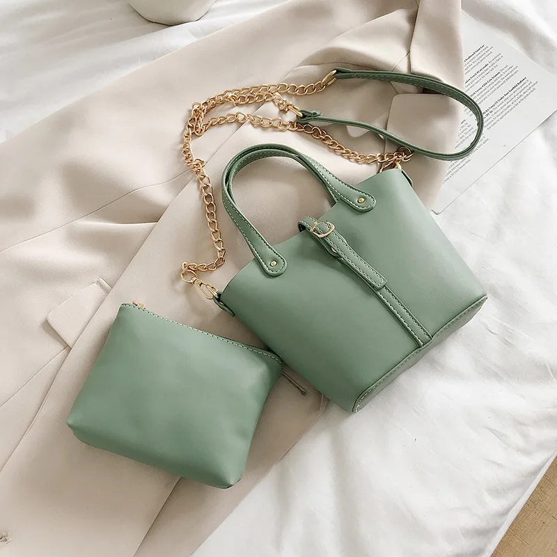 

2Pcs PU Leather Bucket Bags For Women 2020 High Quality Female Composite Bag Sac Femme Designer Crossbody Bag Shoulder Handbags