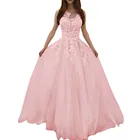 Женское однотонное длинное платье, кружевное ажурное свадебное шифоновое бальное платье, элегантные вечерние платья без рукавов, женское платье # G2