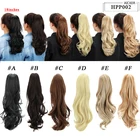 Удлинитель волос AICKER для конского хвоста, синтетический накладной хвост с длинными вьющимися челюстями, блонд, черный, 18 дюймов