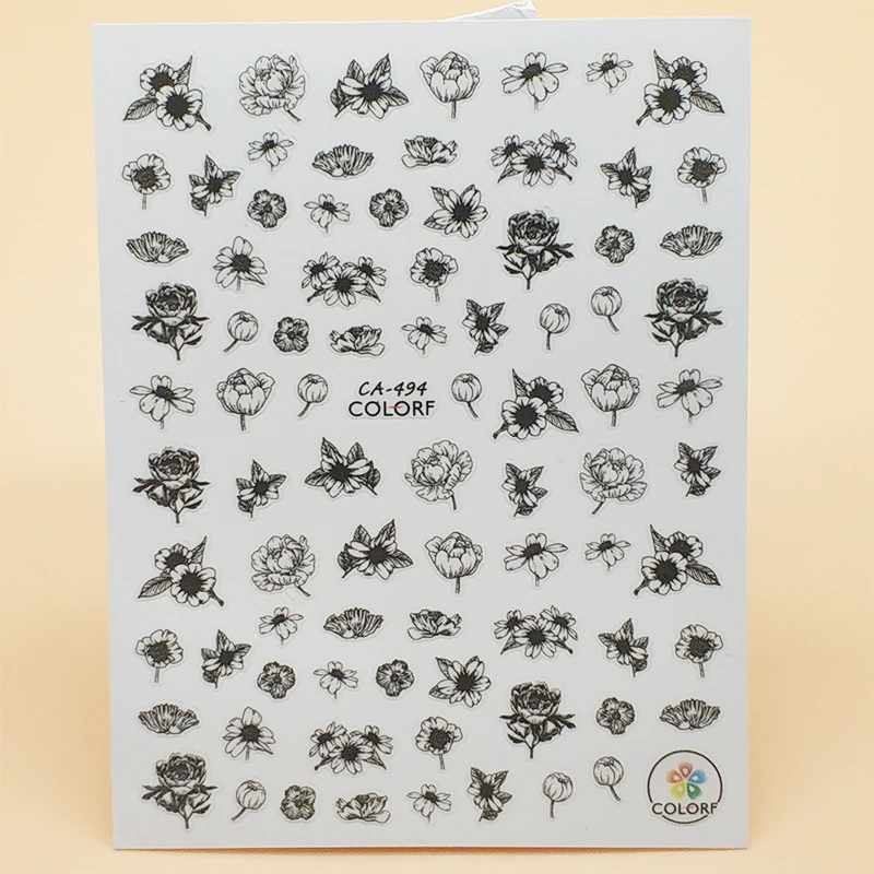 

3D наклейки для ногтей, Модные Белые пионы, цветок для девочек, украшения для ногтей, маникюрные наклейки, наклейки, слайдеры, аксессуары из ф...