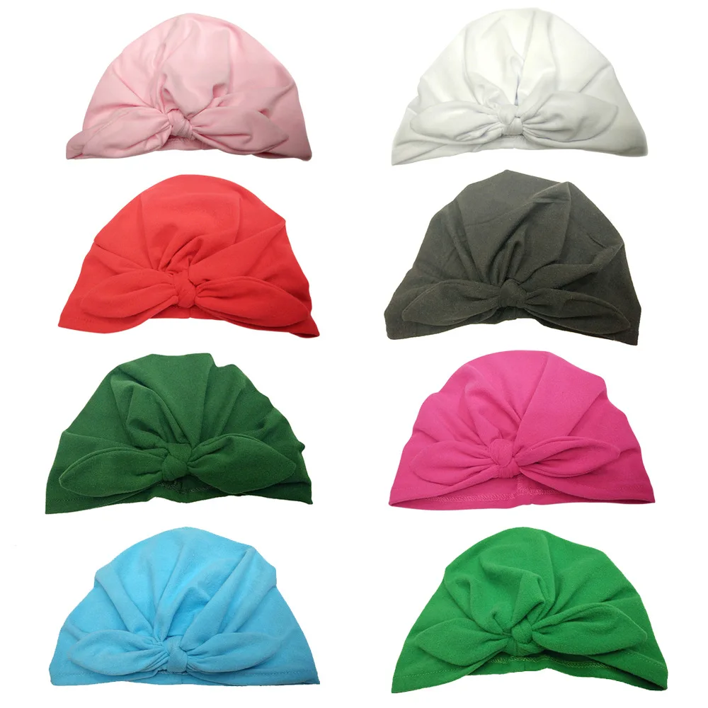 

Brand New Newborn Baby Kids Boys Girls Soft Turban Cap Beanie Solid Cotton Cute Bow Knot Wrap Hats Milk Fiber Beanis Baby Gifts