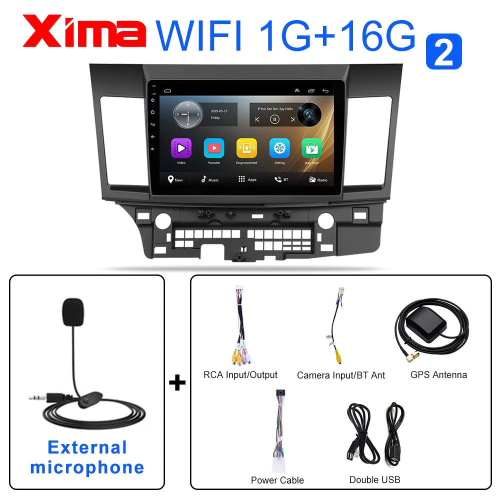 10 Inch 2din Car Android 9.0 Car DVD Player for Mitsubishi Lancer 2008 2009 2010- Car Radio GPS Navigation Multimedia Player - Цвет: RAM 1G YS-MIC