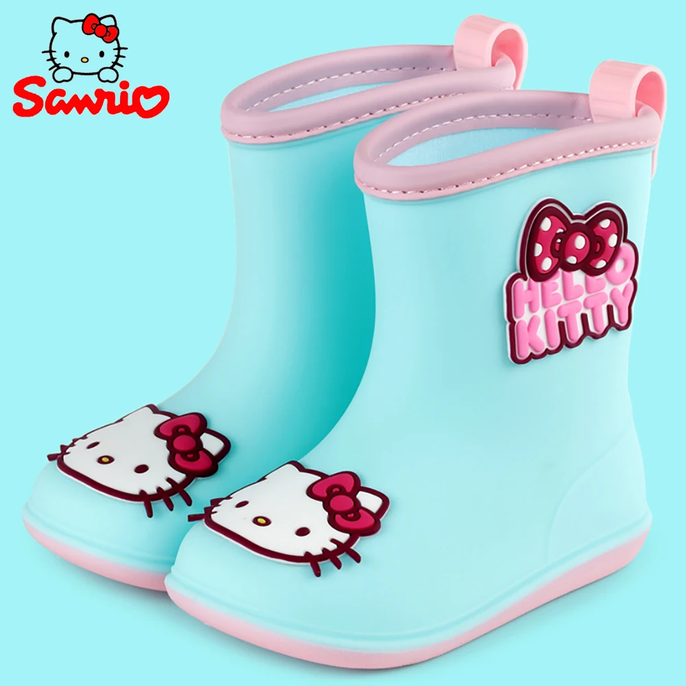 

Детские непромокаемые сапоги Hello Kitty для девочек, модная Уличная Повседневная обувь, детская Милая легкая водонепроницаемая фотообувь