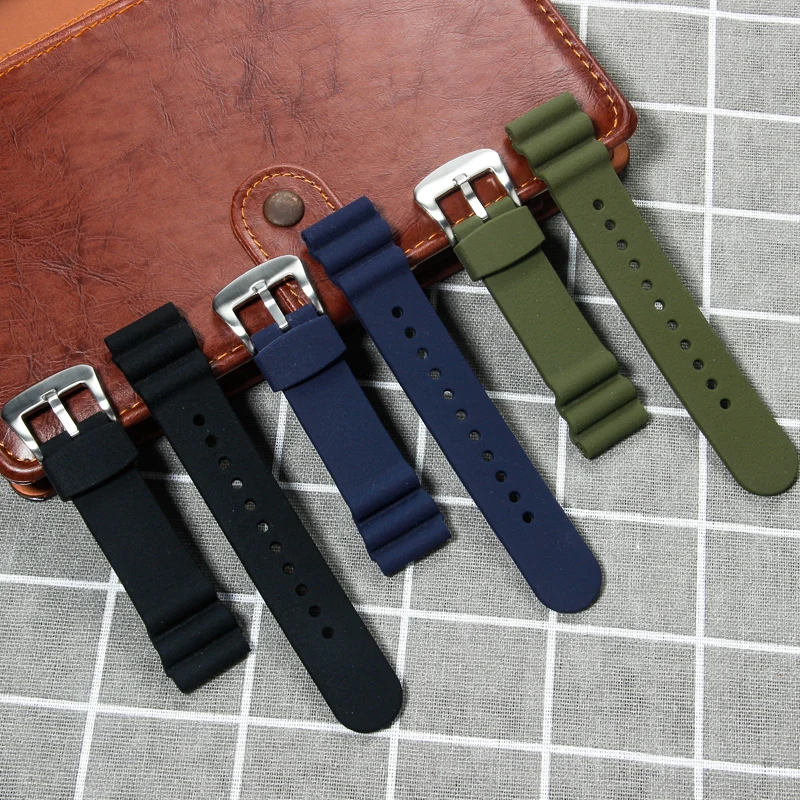 

2020 fluororubber watchband 22mm Silicone Rubber bracelet for omega seiko longines rolex watches band brand sport watch strap