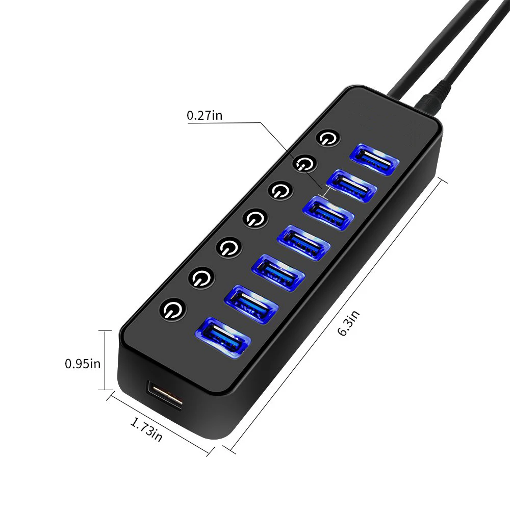 USB-концентратор с питанием 3 0 кабель-разветвитель 4 7 портов одним умным