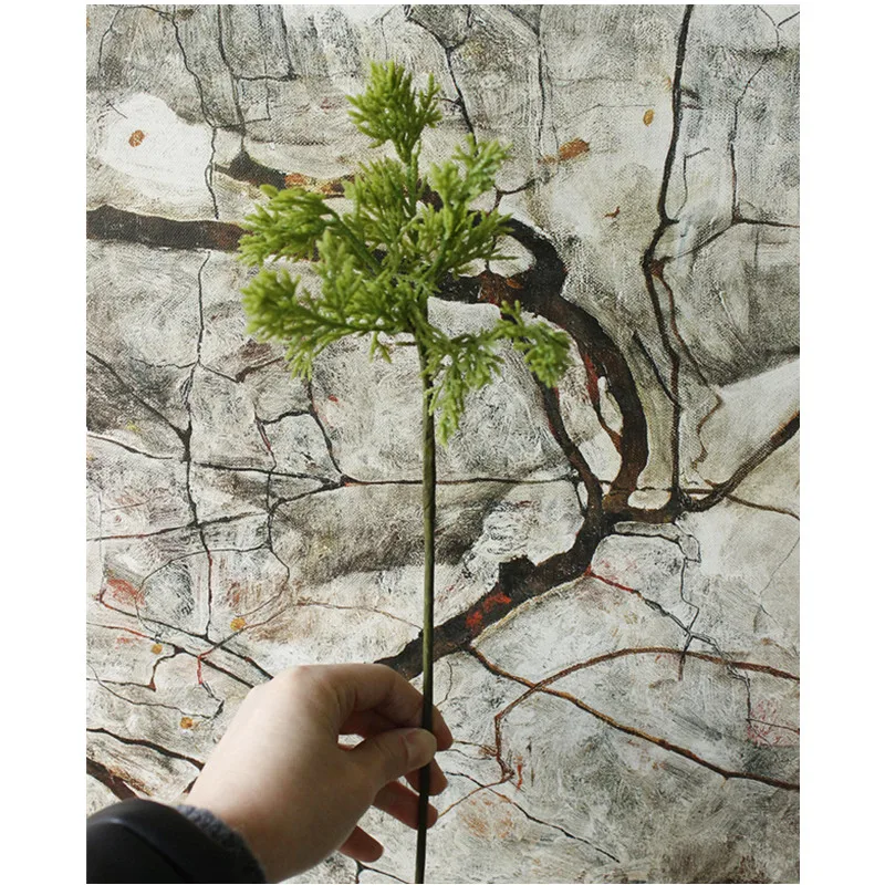 length 37cm Высокое качество искусственные сосны и кедра DIY гирлянда офис украшения растений свадебный цветок расположение рождественские украшения - Цвет: length 37cm