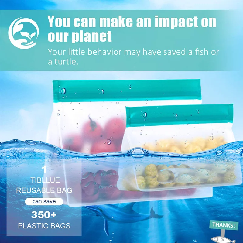 Силиконовый Пакет для хранения еды пакет с застежкой молнией из ПЭВА стоячего