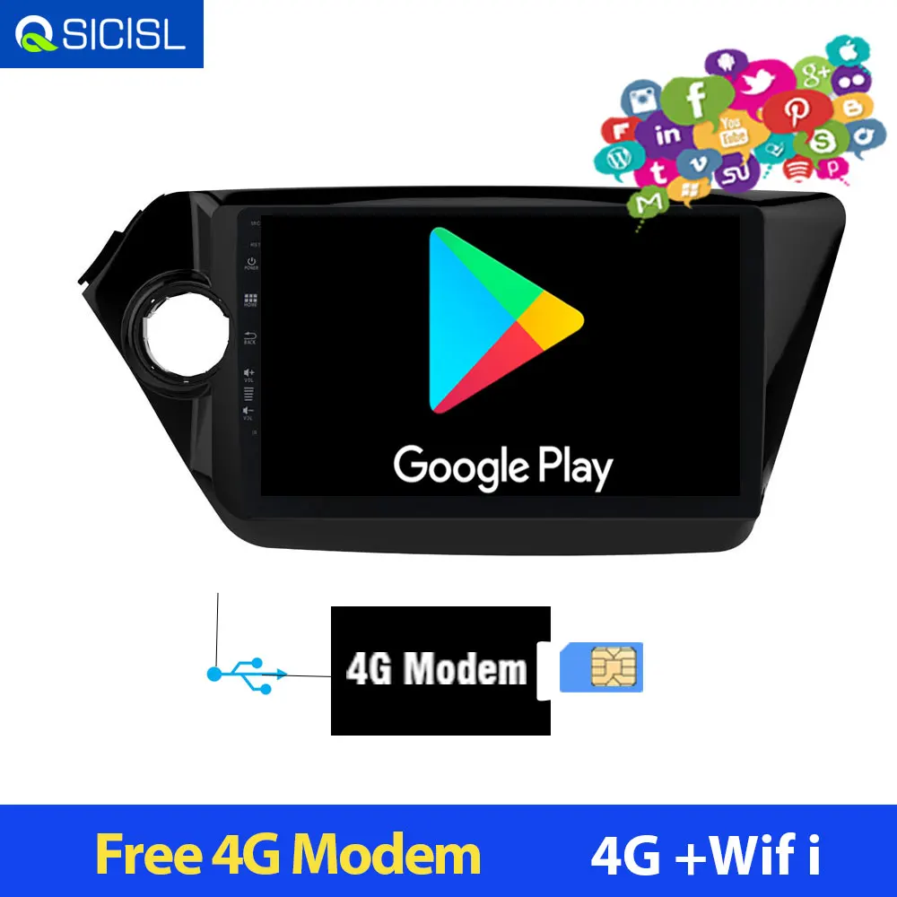4g android 10 0 2 din car radio dvd gps for kia rio 3 2011 2016 car multimedia for kia rio 3 free 4g modem for sim card rom 64gb free global shipping