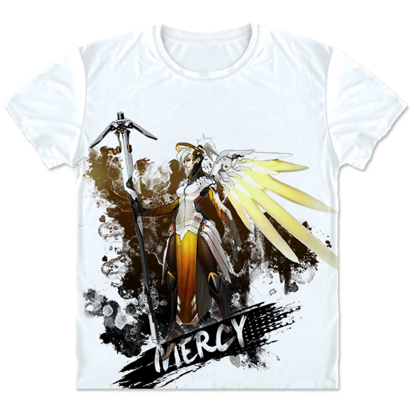 Новое поступление Мужская футболка для игры OW Genji Reaper трассировочная с круглым