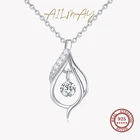 Ailmay925 Стерлинговое Серебро, элегантное ожерелье для женщин, ослепительное, прозрачное, с фианитами, изящное, элегантное, свадебное Ювелирное Украшение