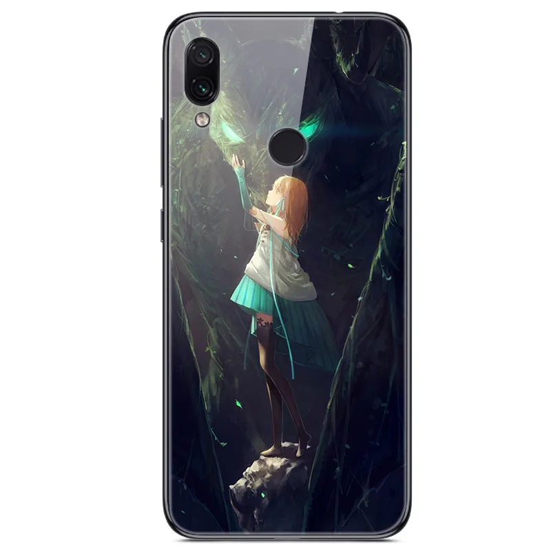 Чехол из закаленного стекла для Xiaomi Redmi 7, чехол с изображением планеты космоса, стеклянный чехол для задней панели, чехол для Xiaomi Redmi 7, чехол для Redmi 7, Redmi7, 6,26 дюйма - Цвет: 54
