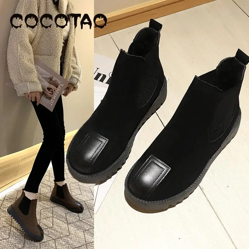 Модные ботинки коллекция 2019 года сезон осень зима женские с эластичным ремешком