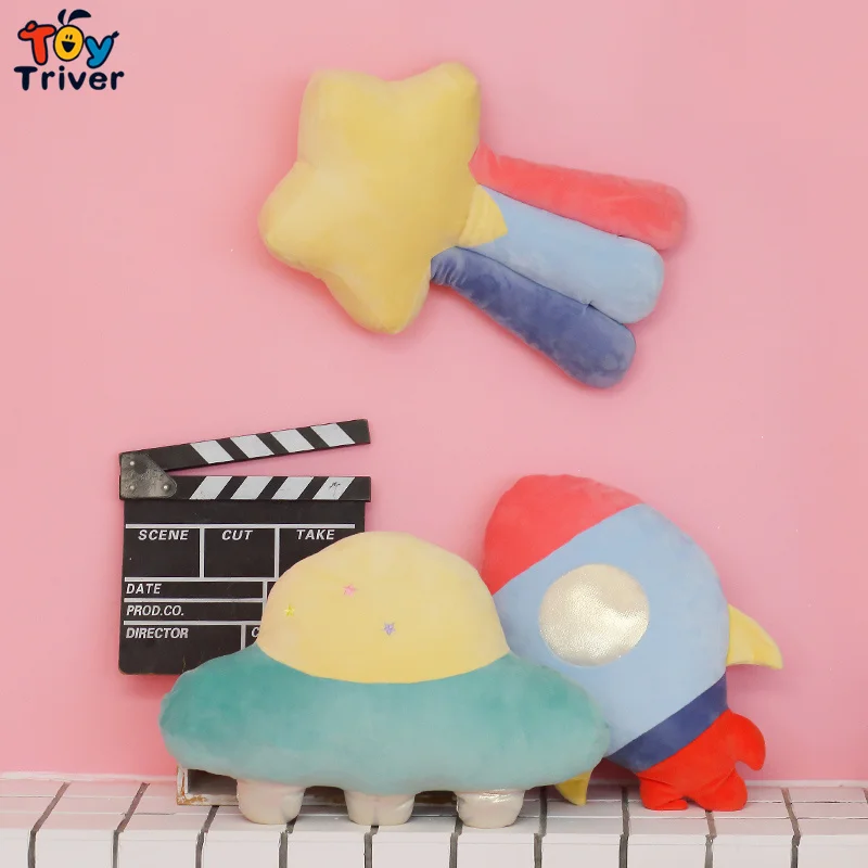Spacecraft Meteor Planet Rocket Astronomy Plush Toy Triver Stuffed Doll Throw Pillow Cushion Baby Kids Boy Gift Bedroom Decor | Игрушки и