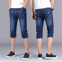 summer thin denim shorts mens elastic loose straight 5 point breeches 7 point fashion brand breathable jeans pants