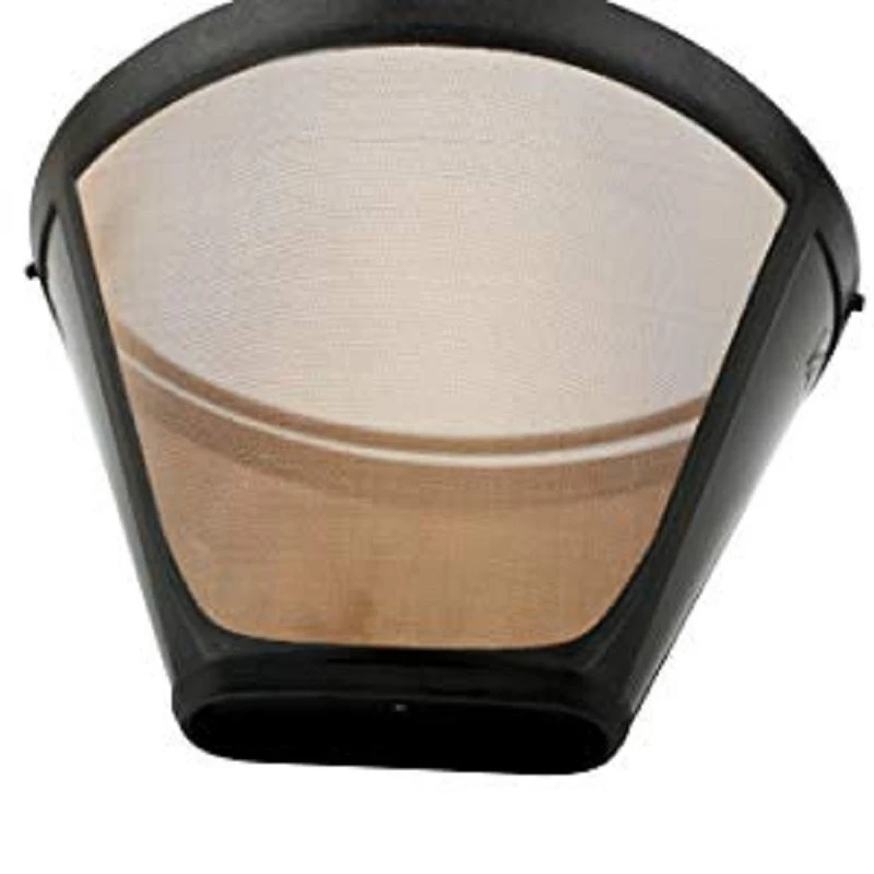 

Cone-Style Reusable Coffee Filter Permanent Coffee Maker Machine Filter Gold Mesh With Handle Cafe Coffees Tools reusable cafe