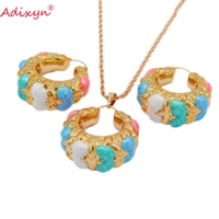 adixyn ethnic earringspendantlong chain jewelry set for women africanangolamiddle east weddng fashion jewelry n3191