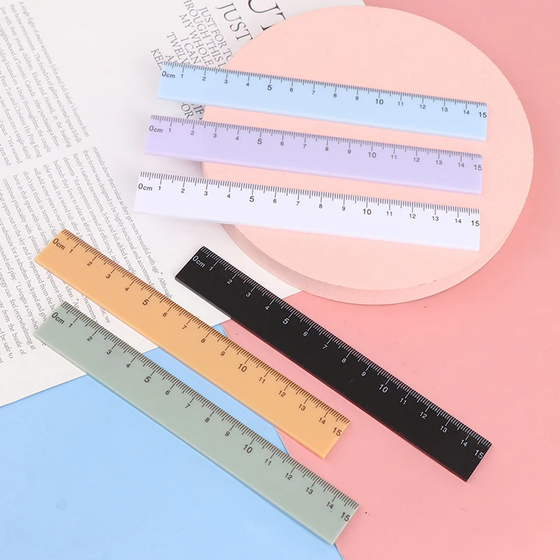 

1 PCS Morandi Color Sweet Kawaii Stationery Drawing Gift Office School Supplies Straight Plastic Ruler