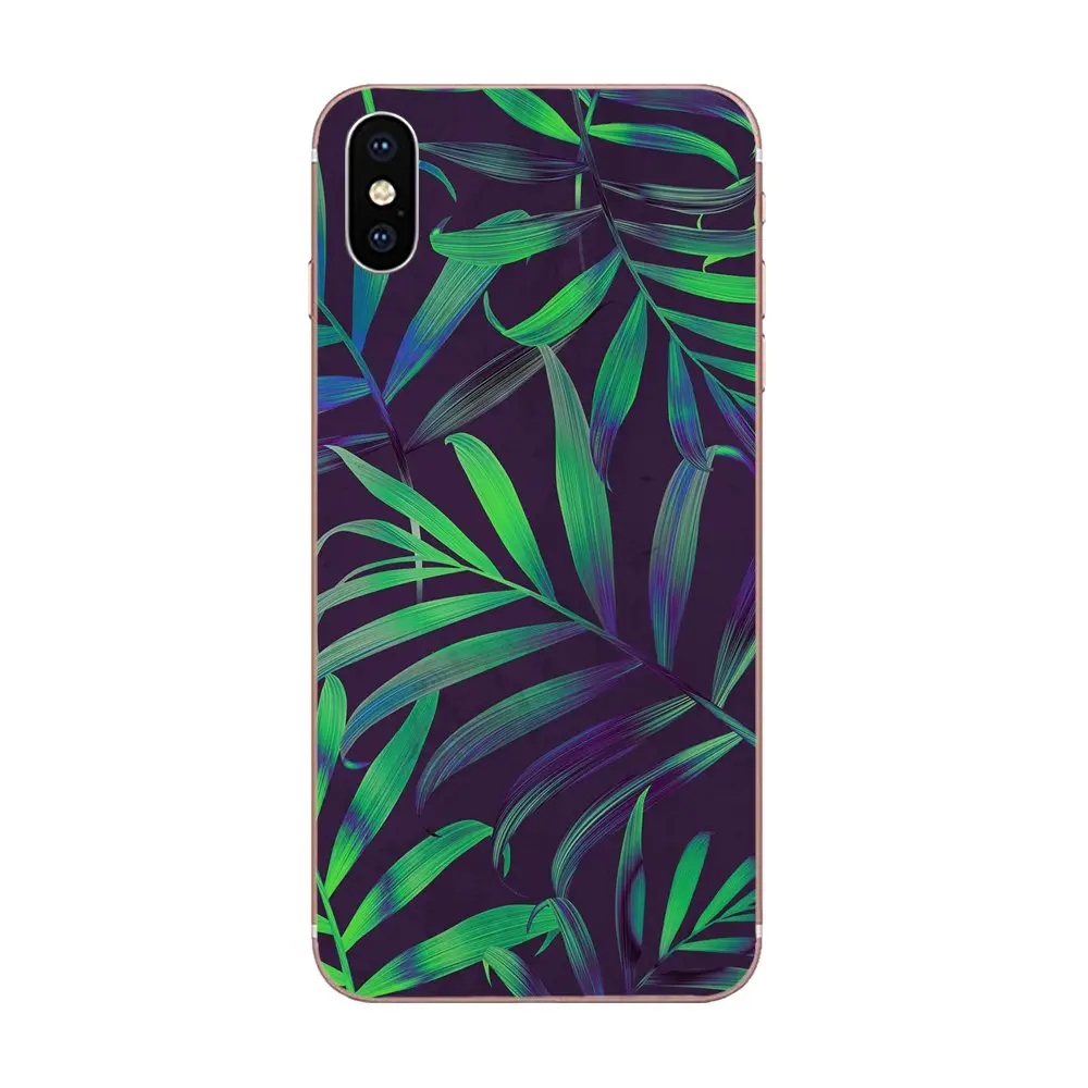 Тропические обои с листьями для Apple iPhone 11 Pro X XS Max XR 4 4S 5 5C 5S SE SE2 6 6S 7 8 Plus прозрачный