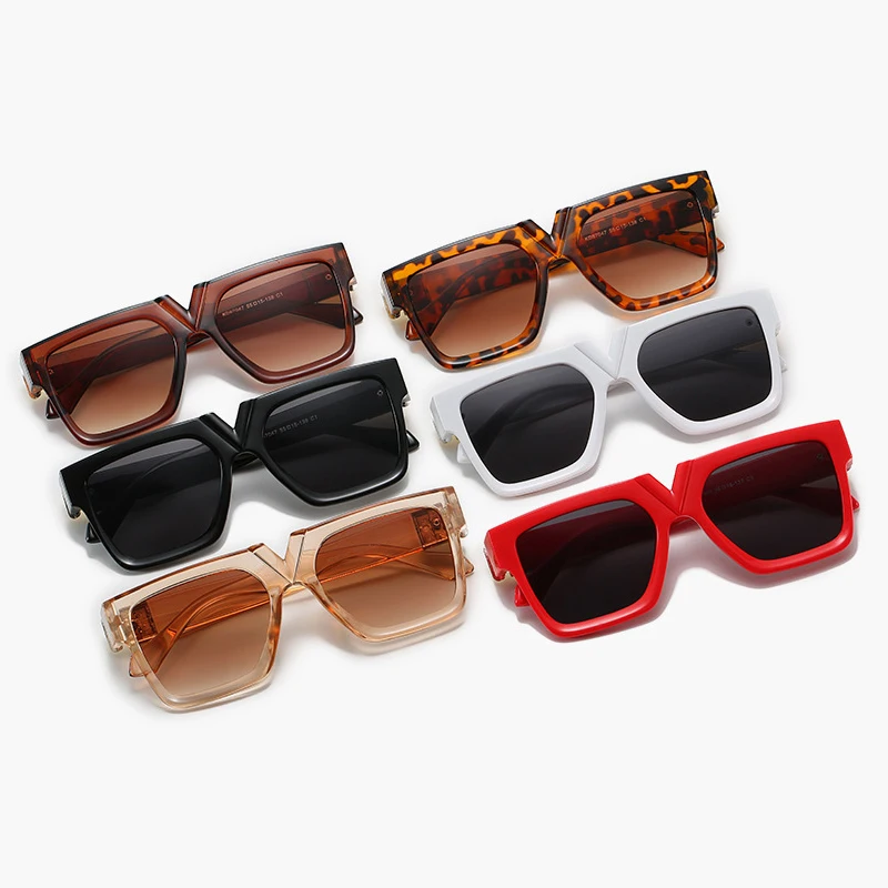 

Oversized Square Frame Women Men Sunglasses Gray Tan Lens UV400 Eye Protection Girl Sexy Ladies Fashion Outdoor Eyewear