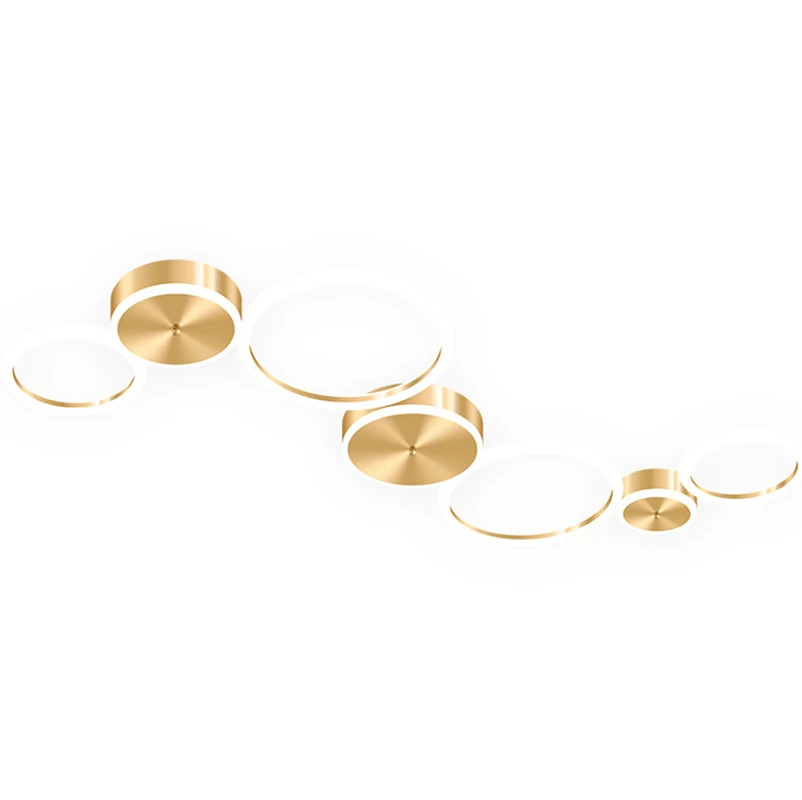 

JFLED Living Room Ceiling Simple Modern Golden Ring Room Lamp Nordic Creative Personality Lamp