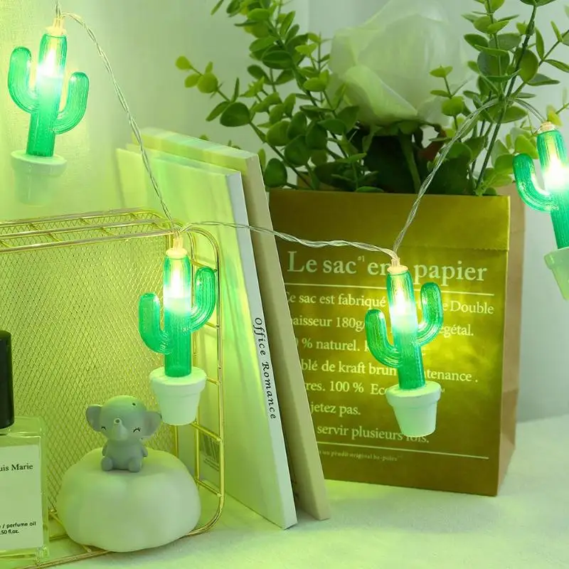 10LED лампа гирлянда кактус форма медный провод Рождество открытый KTV бар ночной