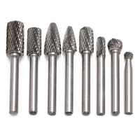tungsten carbide burr bit 8 pcsset 6mm 12mm milling cutter rotary tool limas cnc engraving 14 rotary cutter files hot sale