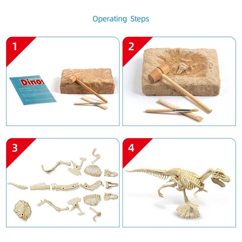 

Children DIY Dinosaur Digging Toys Animals Dinosaur Skeleton Fossil Model Archeology Digging Assembly Toys