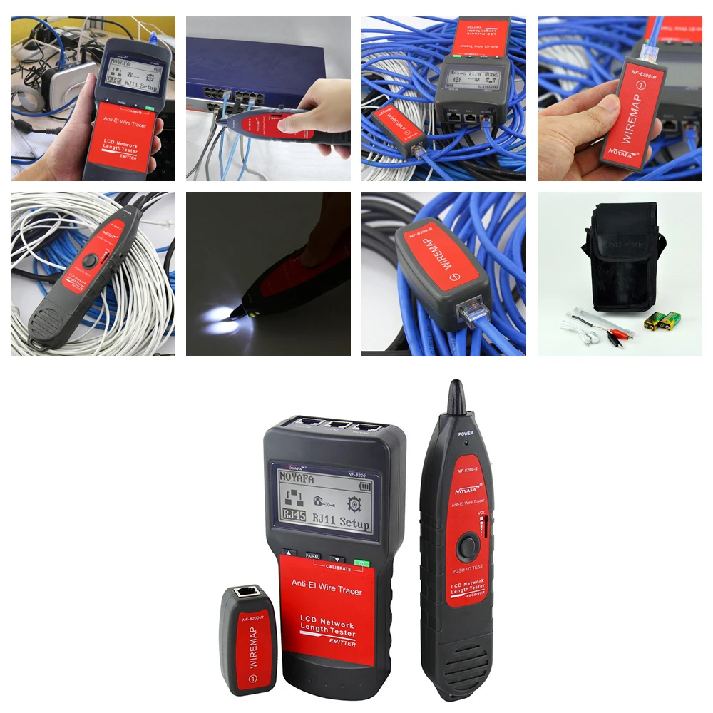 Кабельный трекер с подсветкой ЖК-дисплей профессиональный тестер LAN RJ45 кабель